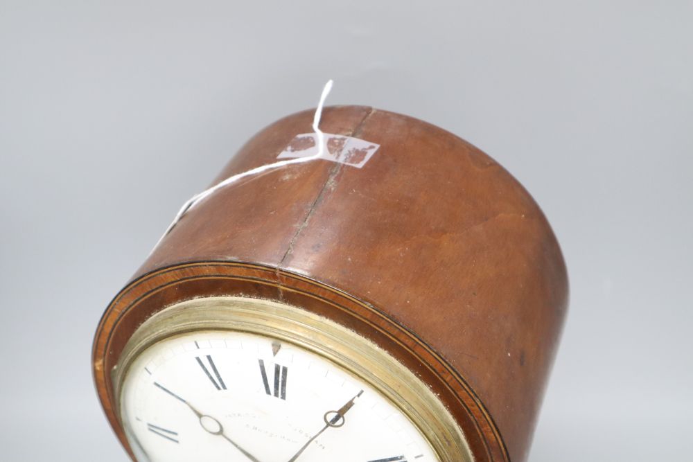 A mahogany balloon cased clock, with French movement, height 40cm